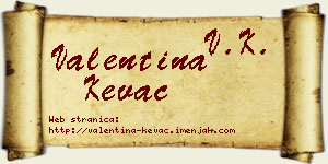 Valentina Kevac vizit kartica